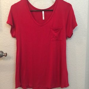 Basic Red V Neck
